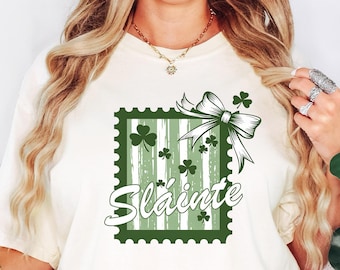Sláinte St Patricks Day Shirt, Irish Shamrock Tee