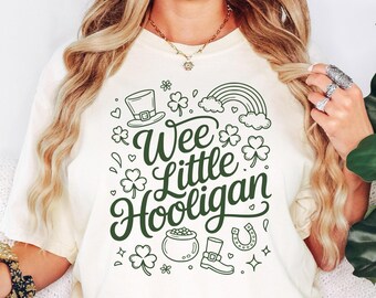 Funny St Patricks Day Shirt: Wee Little Hooligan Tee or Sweatshirt