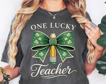 Lucky Teacher St Patricks Day Shirt, Shamrock Paddy's T-shirt or Sweatshirt