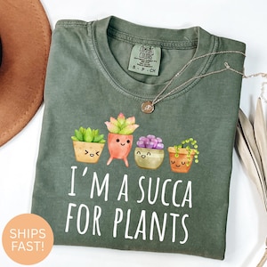 Funny Succa For Plants Shirt, Funny Succulent Sweatshirt, Cute Plant Lover Gift, Gardening Shirt, Plant Pun T-Shirt, Trendy Succulent Lover