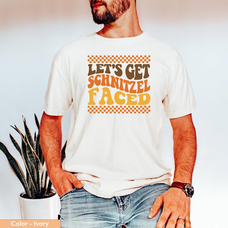 Funny Graphic Tee, Let's Get Schnitzel Faced Shirt, Humorous T-Shirt, Unique Gift Idea, Casual Wear, Party Apparel, Fun Clothing