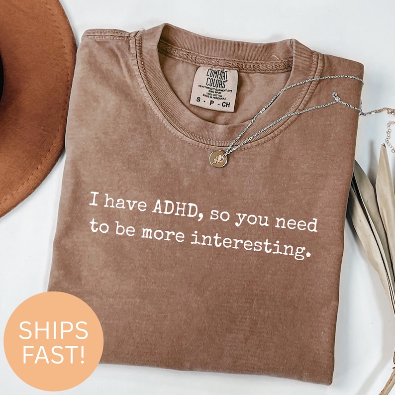 Camiseta divertida sobre TDAH: camiseta sarcástica sobre neurodiversidad, camiseta para adultos con TDAH imagen 1