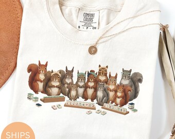 Squirrel Lover Mahjong T-Shirt or Sweatshirt: Funny Board Game Apparel, Funny Game Shirt, Gaming Gift