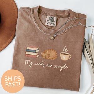 Bücherwurm Katze und Kaffee T-Shirt oder Sweatshirt, Leser Bücherwurm Geschenk