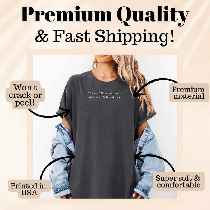 Camiseta divertida sobre TDAH: camiseta sarcástica sobre neurodiversidad, camiseta para adultos con TDAH imagen 6
