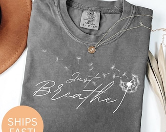 Shirt Yoga Breathe Dandelion: meditatiecadeau, yoga-T-shirt