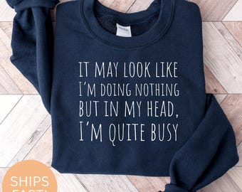 Moletom com frase engraçada sobre TDAH: Camiseta para saúde mental, presente para neurodiversidade