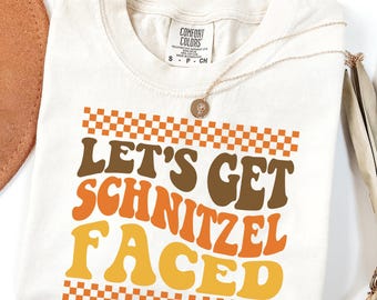 Schnitzel Faced Oktoberfest T-Shirt: Funny German Beer Festival Tee