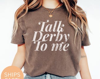 Talk Derby To Me Comfort Colors T-Shirt: Vintage Rollerskating Tee, Roller Derby Shirt