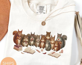 Squirrel Spicy Book Lover T-Shirt or Sweatshirt: Bookish Design, Reader Gift, Smut Reader