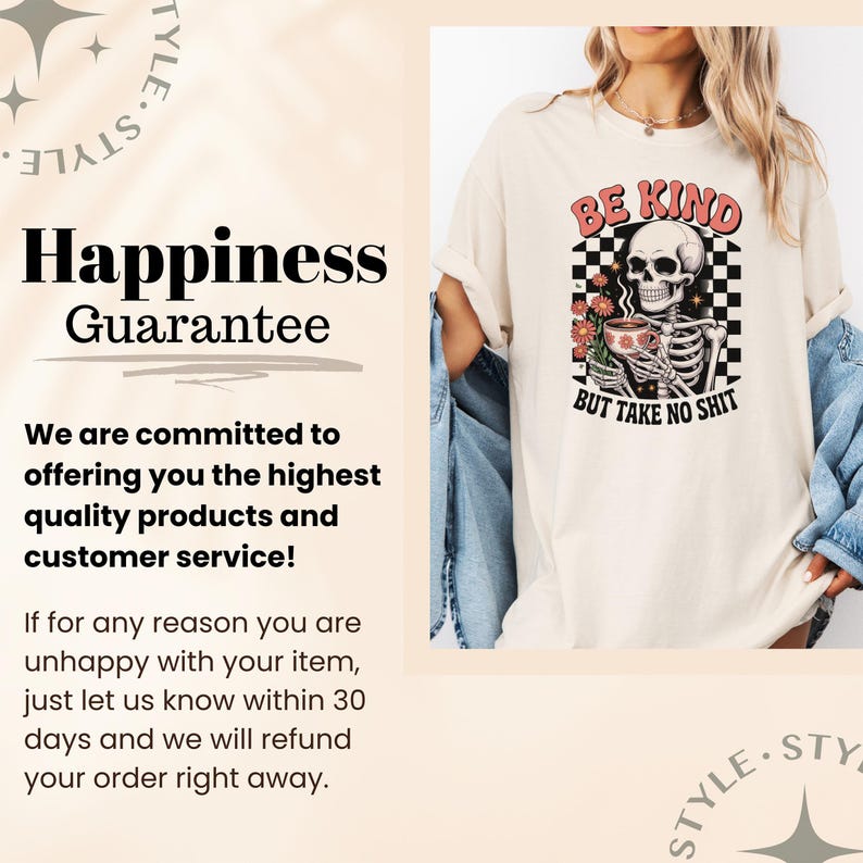 Graphic Tee, Be Kind Tee, Retro Checkered Skull Shirt, Motivational Graphic T-Shirt, Vintage Style Tee, Trendy Casual Top