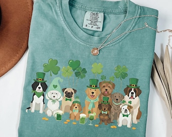 Dog Lover St Patrick's Day Shirt, Lucky Dog Breeds Tee