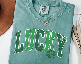 Lucky St Patricks Day T-Shirt or Sweatshirt: Irish Pride Clover Top