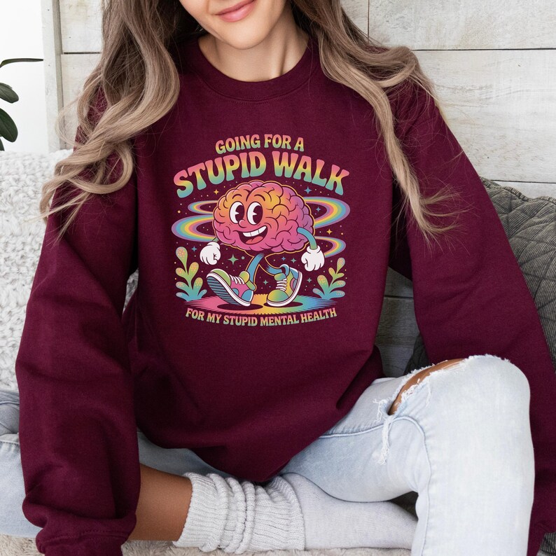 Funny Stupid Walk T-shirt of T-shirt geestelijke gezondheid: zelfzorgshirt, cadeaus neurodiversiteitsbewustzijn afbeelding 6