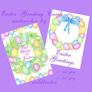 Easter Greetings Best Wishes handpainted aquarellen eieren kunst DIY digitale download afdrukbare grafische vakantie kaart maken muur kunst