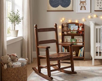 Kids Solid Wood Rocking Chair: Natural, Eco-Friendly, Child-Safe Design