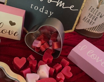 CANNELLE ROUGE PIQUÉE |Saint Valentin| Tartelette à la cire fondue | Tartelette à la cire | fonte de cire | Sans phtalate | Noël | Mélange de soja | Parfum puissant