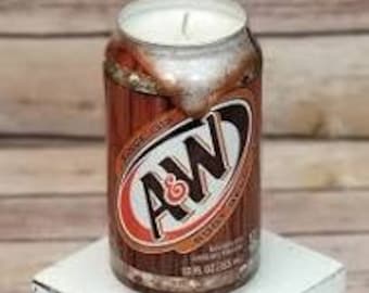 Sojakerze - A & W Root Beer Can Sojakerze mit Root Beer Duft - Soda Pop Can Candle A und W