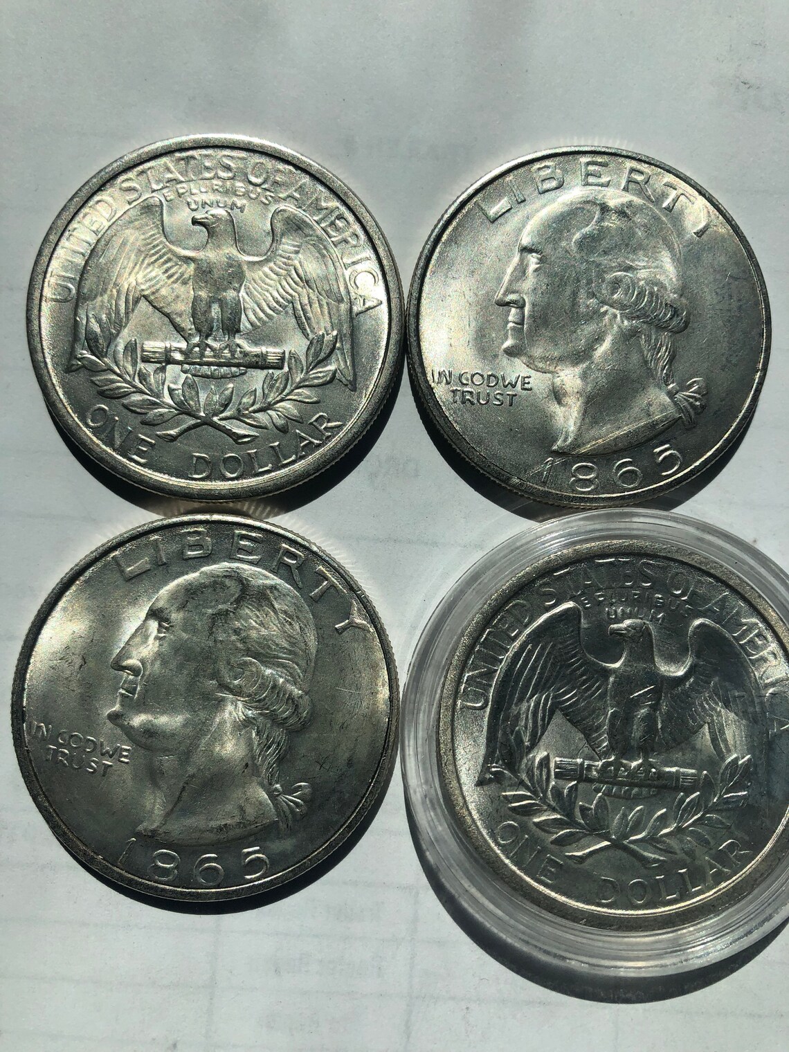 1865 Washington Silver Dollar Etsy UK