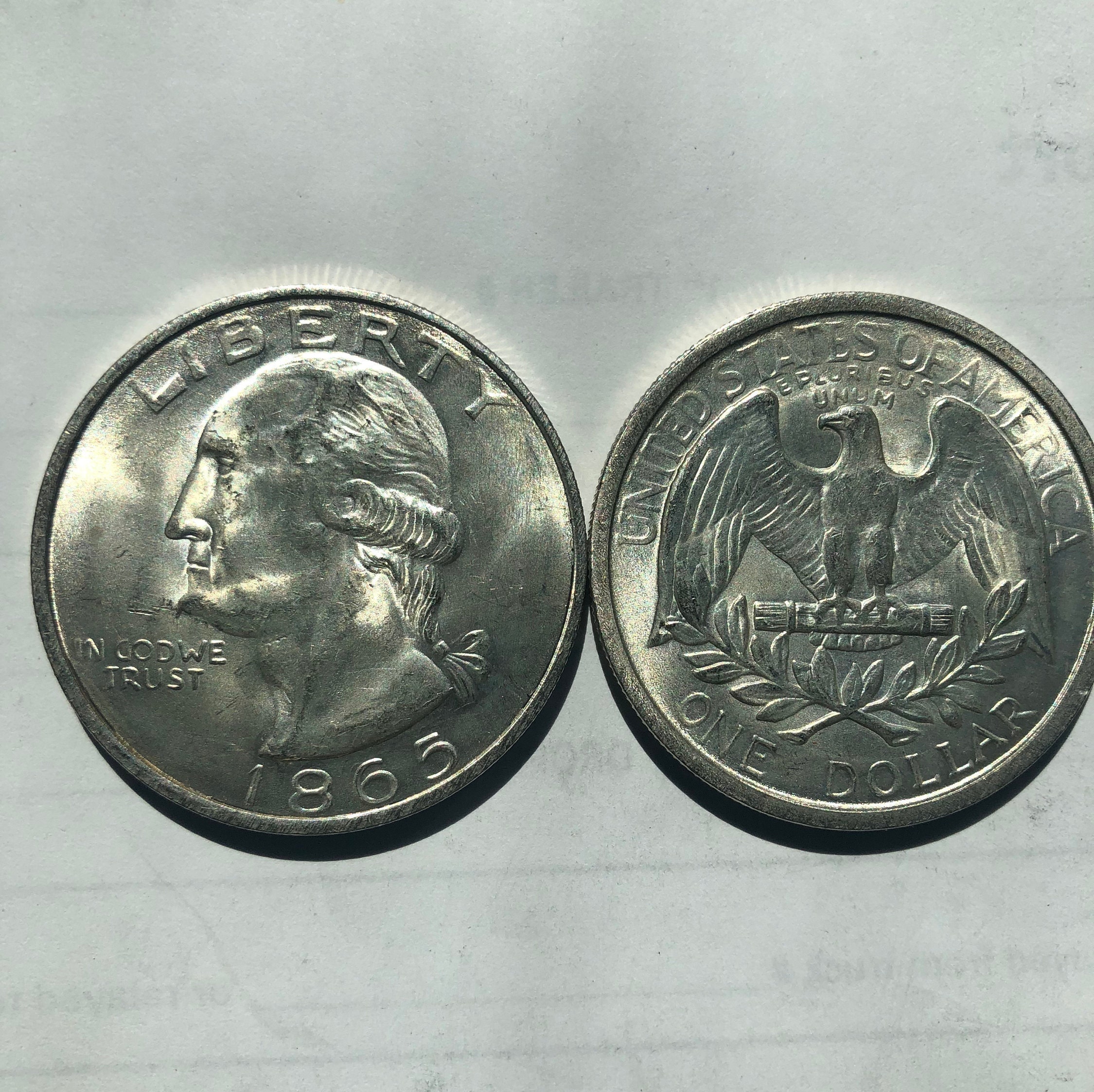 1865 Washington Silver Dollar Etsy UK