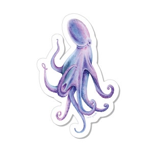 Sticker poulpe holographique