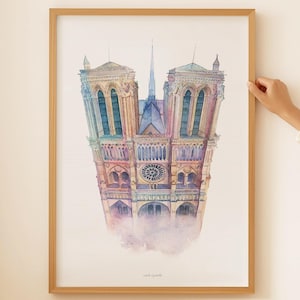 Notre-Dame de Paris - poster, Art Print, home decor, illustration, decoration, architecture art