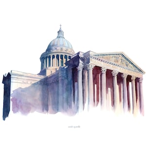 The Pantheon of Paris - poster, Art Print, home decor, illustration, decoration, architecture art