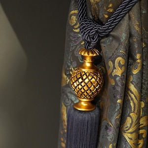 Leaf Gold Tassel Curtain Tiebacks (Set of 2 )