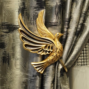 Fermatende a forma di uccello dorato: decorazione per finestre con aquila (confezione da 2)