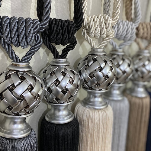 Pack of 2 Curtain Tie Back Silver Tie Backs Silver Home Etsy