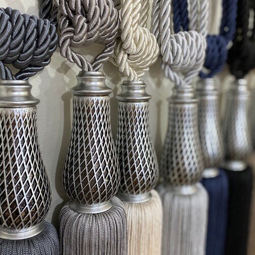 Pack of 2 Curtain Tie Back Silver Tie Backs Silver Home Etsy