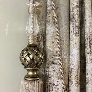 Luxury Bronze Curtain Tie Backs: Natural Cotton Rope, Adjustable (Pack of 2)