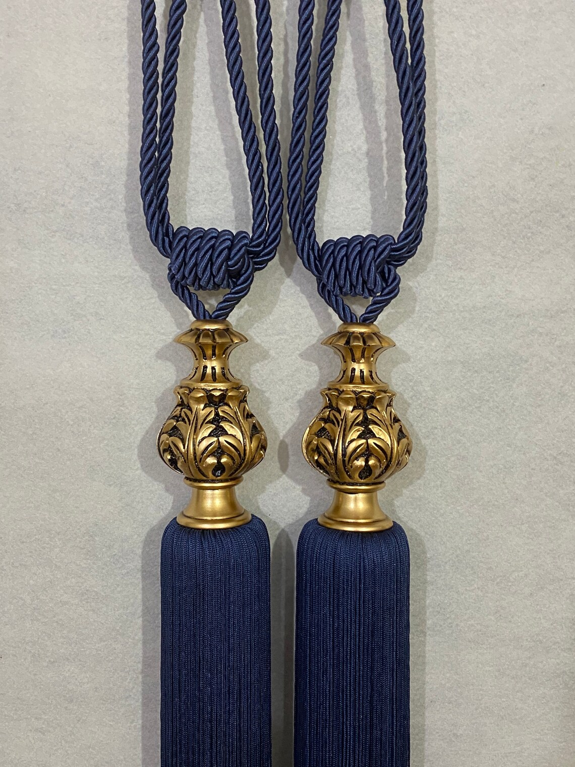 Pack Of 2 Gold curtain tie backs gold tie backs Drapery Etsy