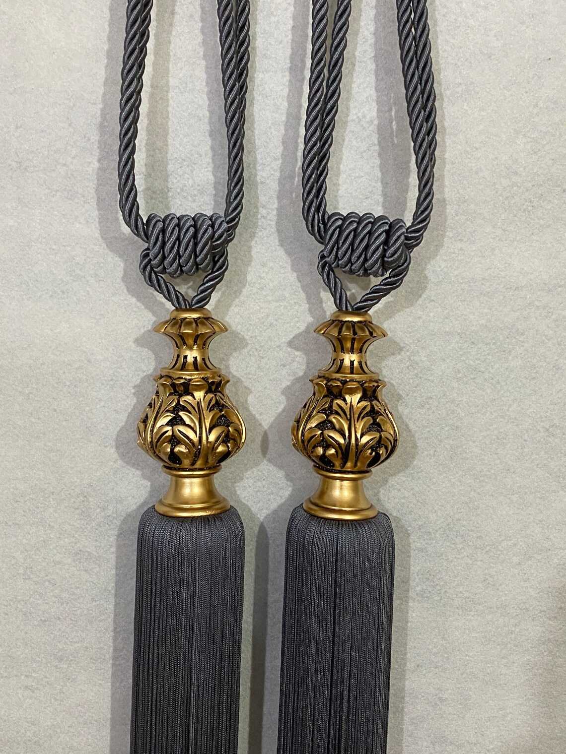 Pack Of 2 Gold curtain tie backs gold tie backs Drapery Etsy