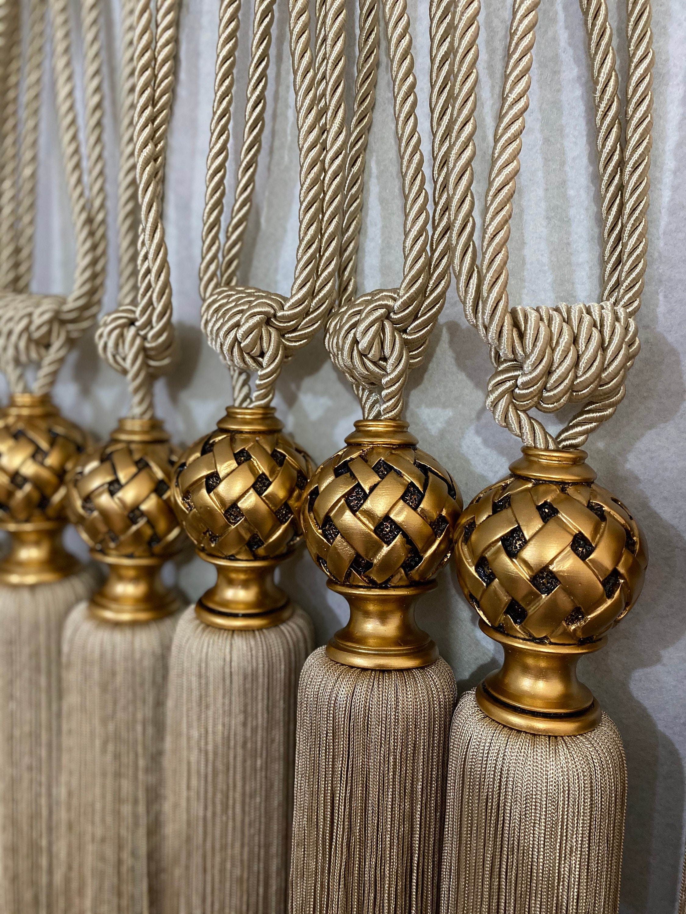 Pack of 2 Tiebacks Gold Home Decor Gold Curtain Tie Etsy UK