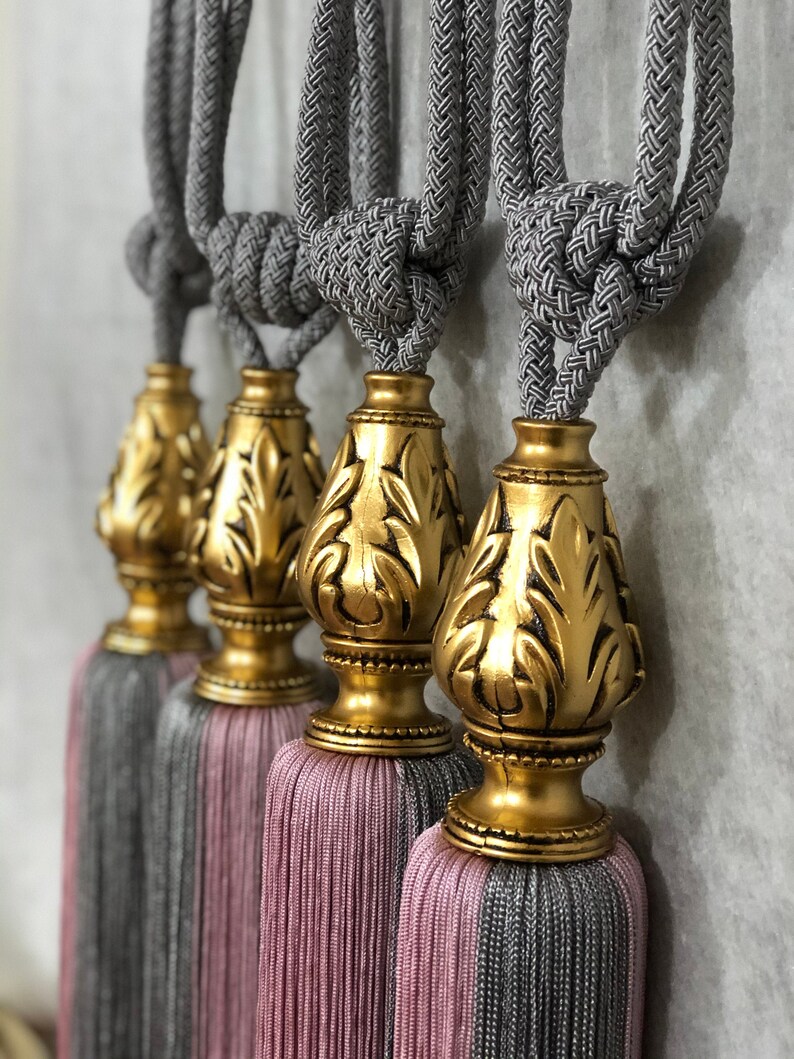 Curtain TieBacks luxury Gold Curtain Tiebacks Modern Etsy