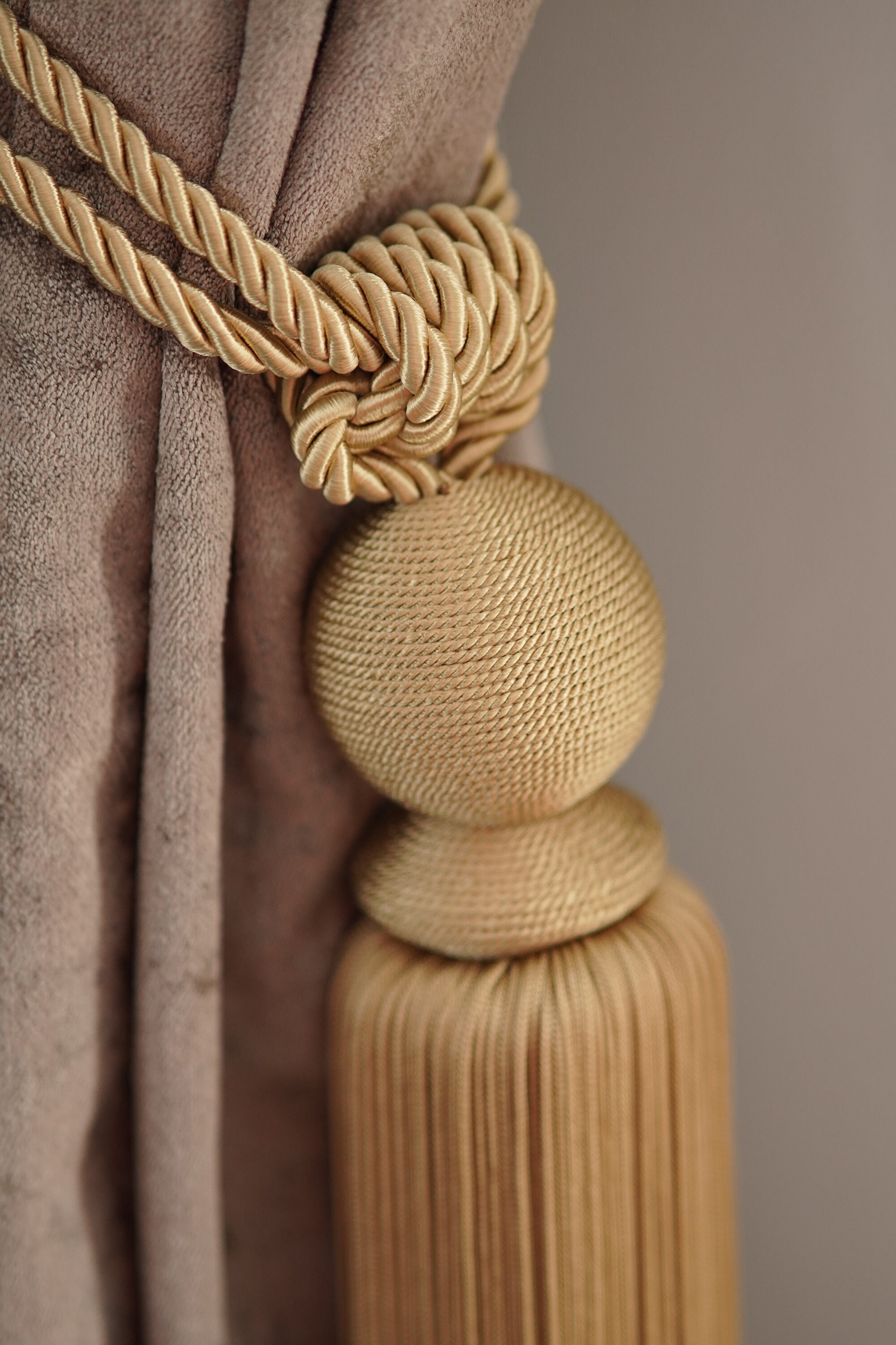 Fermatende Bohémien 4 Pezzi – Corde In Cotone Intrecciate A Mano Con Nappe A Foglia, Beige, Per Tende E Decorazione - 4