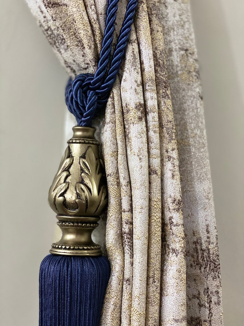 Curtain Tie Backs Home Decor Tie back Black Tie Back Etsy