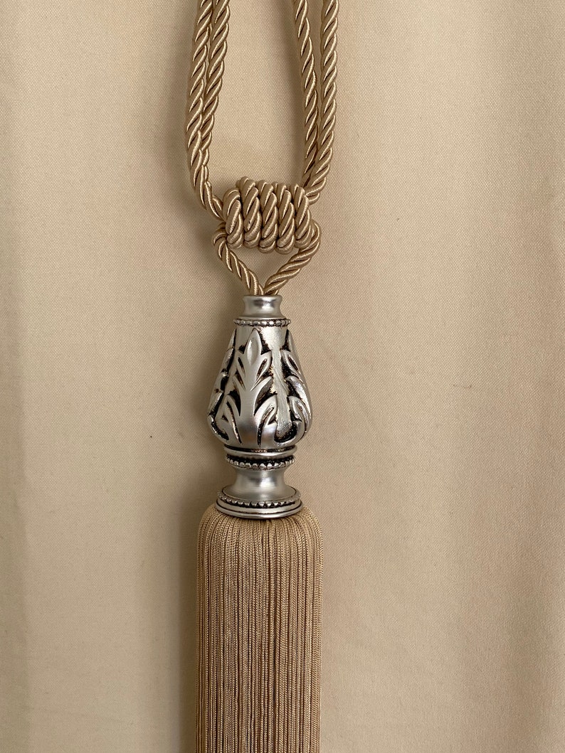 Pack of 2 Curtain Tie Back Silver Tie Backs Silver Home Etsy