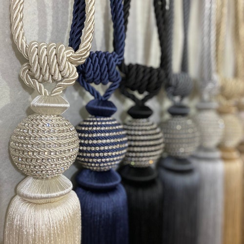 Pack of 2 Curtain Tie Back Silver Tie Backs Silver Home Etsy