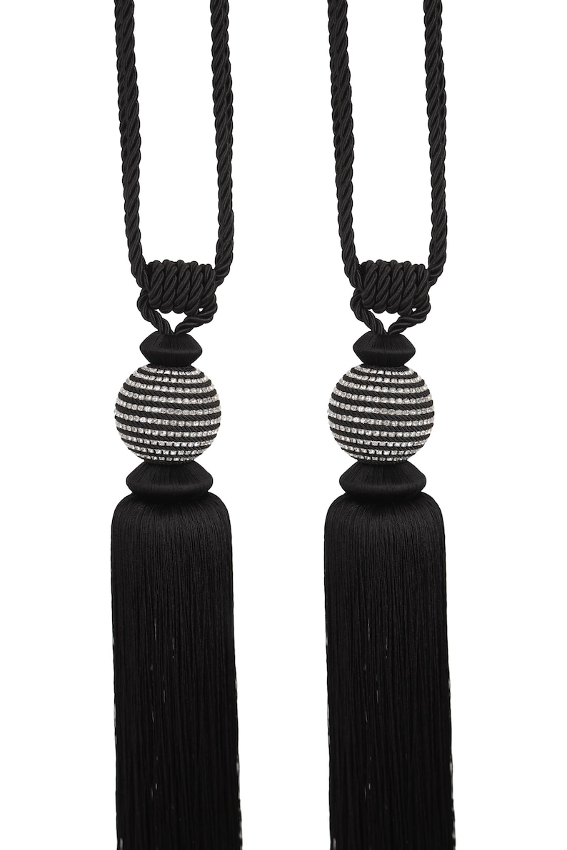 Curated visual reference: Swarovski Crystal Curtain Tiebacks Handmade Rope Tassels Set Of 2 Photo Inspiration