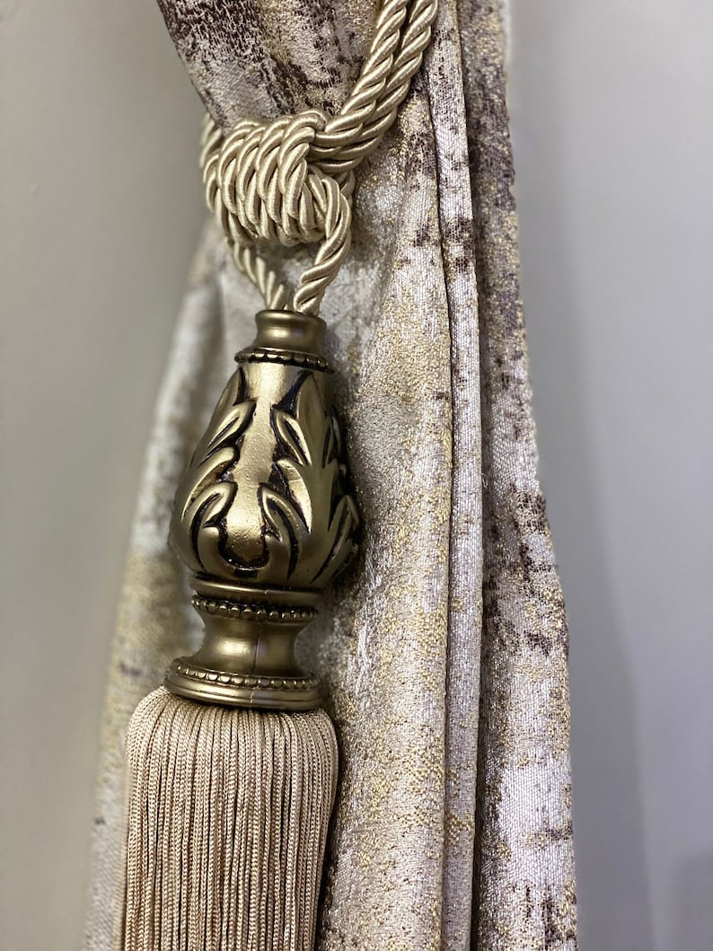 Curtain Tie Backs Home Decor Tie back Black Tie Back Etsy