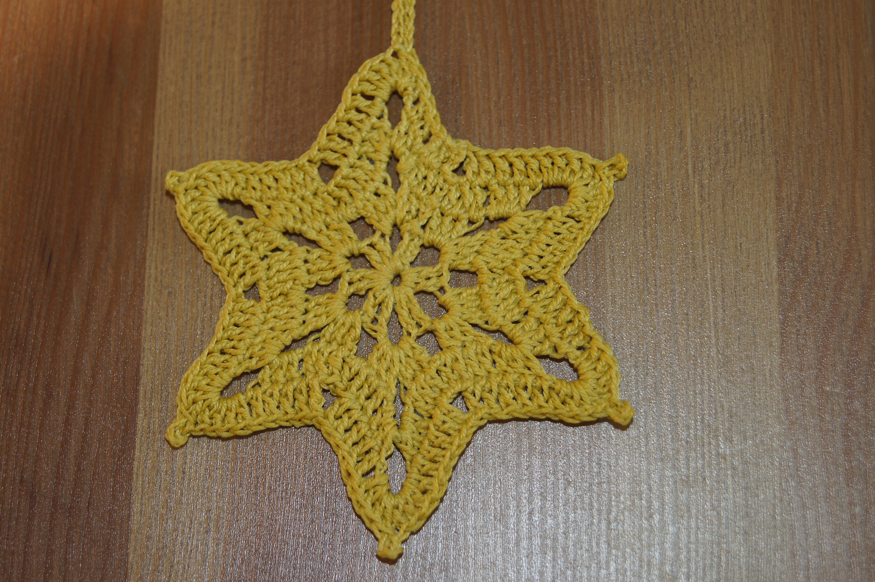 Handmade Crochet Star Christmas Tree Decoration Festive Etsy