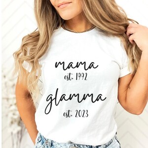 glamma shirt, promoted to grandma shirt, mom to grandma gift, grandma to be pregnancy announcement, grandma est 2023