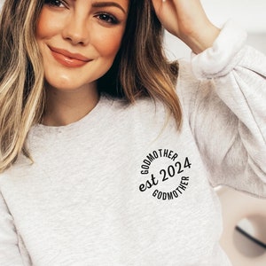 auntie godmother sweatshirt gift, best friend godmother godmom sweatshirt, godmother sweater, godmother est proposal gift shirt