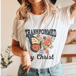 boho christian shirt christian aesthetic butterfly bible verse scripture apparel for women bible study group gift