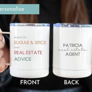 funny real estate gift, real estate agent mug, custom real estate cups, new realtor gift,sugar and spice and real estate advice closing gift