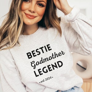 best friend godmother sweatshirt gift, godmama est proposal gift shirt, godmom sweatshirt, godparent sweatshirt