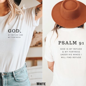 minimalistisch christelijk shirt psalm 91 bijbelvers geloof gebaseerd kledingcadeau