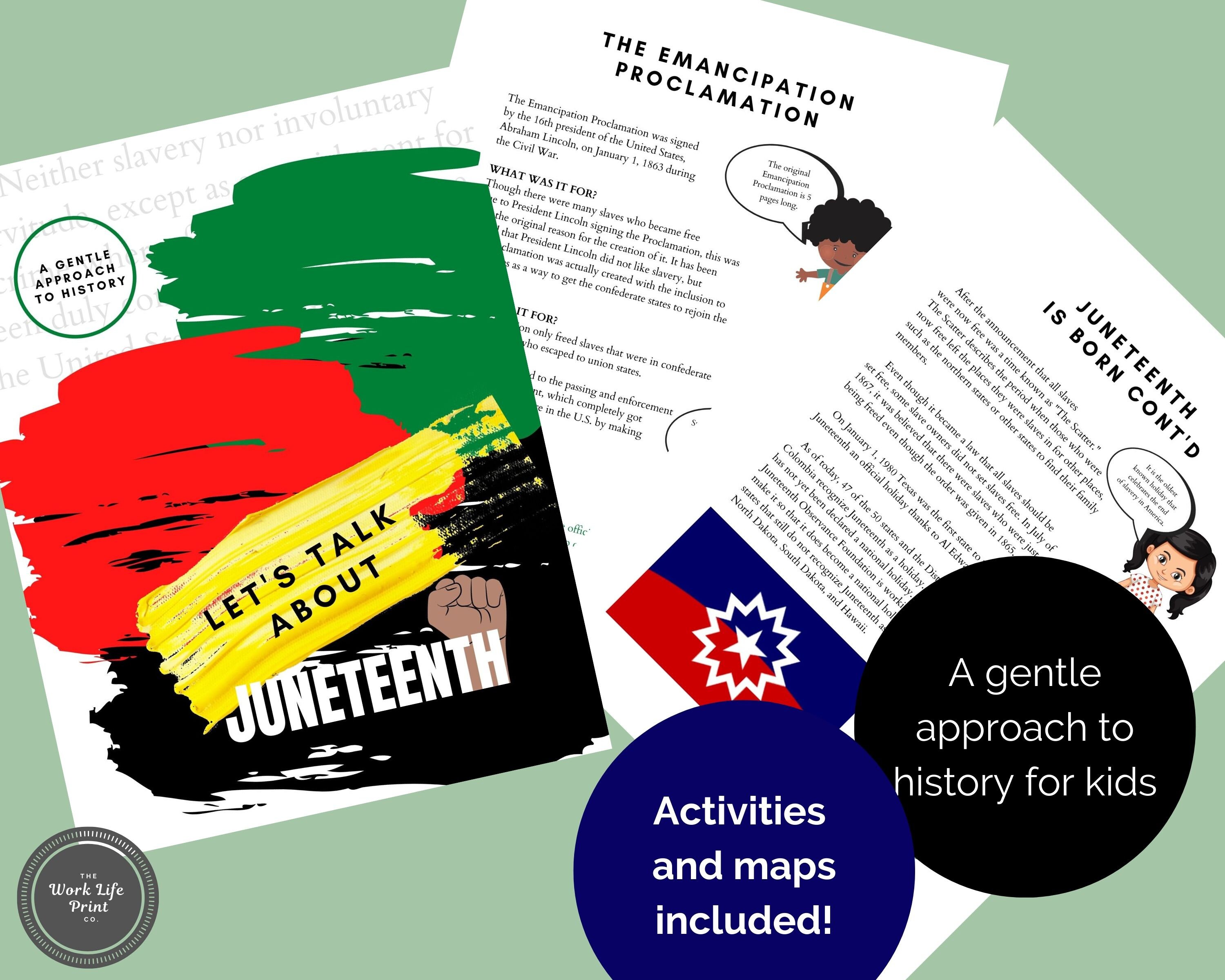 printable unit study homeschool learning bundle juneteenth etsy